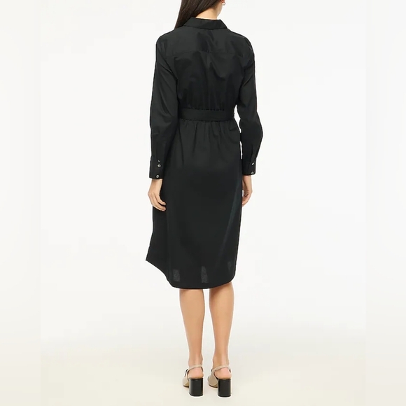 J. Crew Factory long-sleeve poplin Black Dress 14 - Picture 3 of 4